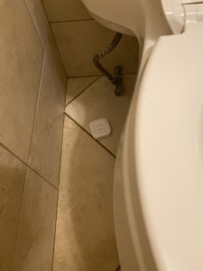 Leak detector by toilet